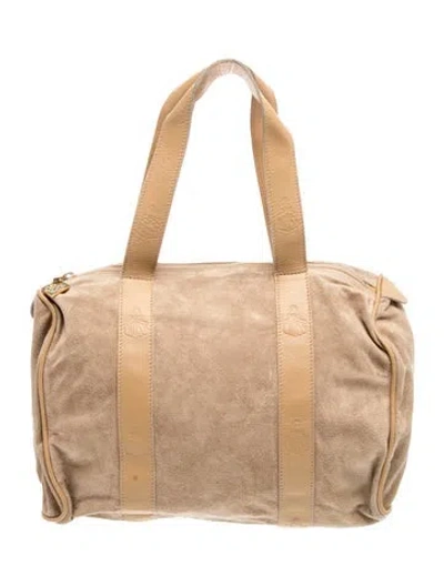 Pre-owned Mark Cross Suede Top Handle Bag Vintage In Neutral