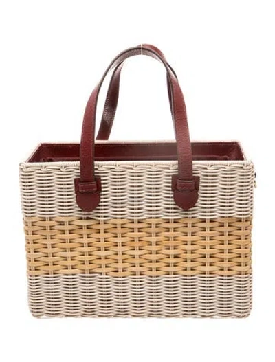 Pre-owned Mark Cross Wicker Top Handle Bag