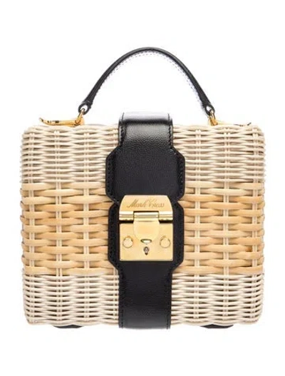 Pre-owned Mark Cross Wicker Top Handle Bag In Neutral