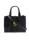 Mark Cross Womens Double Handle Logo Pushlock Livingston Tote Handbag Black In Black