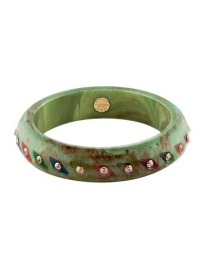 Pre-owned Mark Davis 18k Bakelite & Sapphire Bangle, 8" In Multi