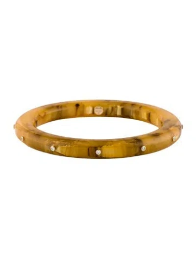 Pre-owned Mark Davis 18k Bakelite Diamond Bangle, 7.75" In Multi