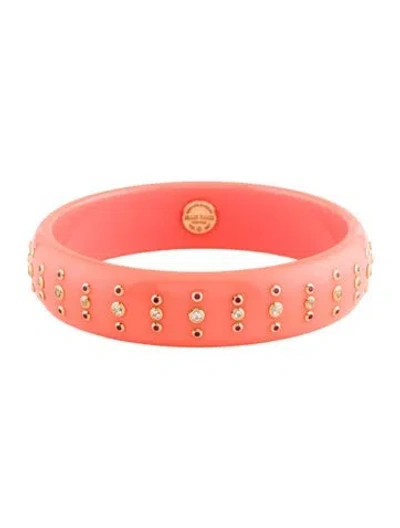 Pre-owned Mark Davis 18k Bakelite, Ruby & Topaz Bangle, 8" In Multi