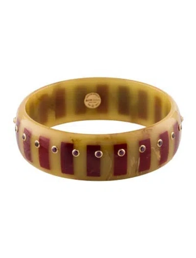 Pre-owned Mark Davis 18k Rhodolite Bakelite Bangle Bracelet, 7.75" In Multi