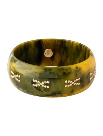 Pre-owned Mark Davis 18k Sapphire Bakelite Bangle Bracelet, 7.75" In Multicolor