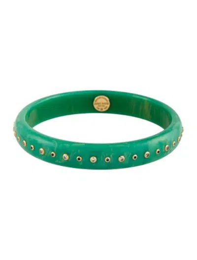 Pre-owned Mark Davis 18k Sapphire Iris Bakelite Bangle, 7.75" In Green