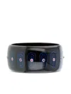 Mark Davis 18k Yellow Gold Amethyst Bakelite Bangle In Black