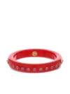 Mark Davis 18k Yellow Gold Amethyst Bakelite Bangle In Red