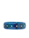 Mark Davis 18k Yellow Gold Bakelite Bracelet In Blue