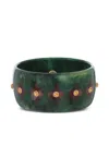 Mark Davis 18k Yellow Gold Bakelite Bracelet In Green