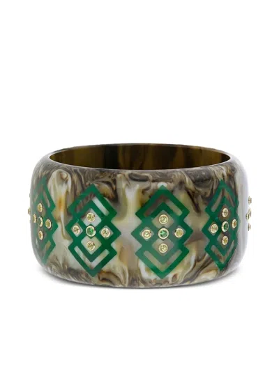 Mark Davis 18k Yellow Gold Bakelite Bracelet In Multi