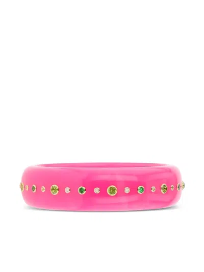Mark Davis 18k Yellow Gold Bakelite Bracelet In Pink