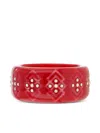Mark Davis 18k Yellow Gold Bakelite Bracelet In Red