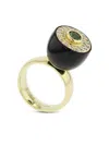Mark Davis 18k Yellow Gold Bakelite Diamond And Garnet Ring In Gold