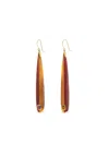Mark Davis 18k Yellow Gold Bakelite Earrings In Brown
