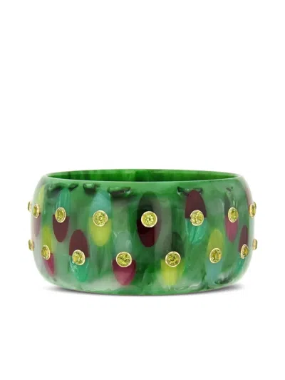 Mark Davis 18k Yellow Gold Bakelite Peridot Bracelet In Green