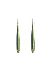 Mark Davis 18k Yellow Gold Bakelite Peridot Earrings In Green