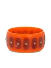 Mark Davis 18k Yellow Gold Citrine Bakelite Bangle In Orange