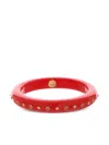 Mark Davis 18k Yellow Gold Citrine Bakelite Bangle In Red