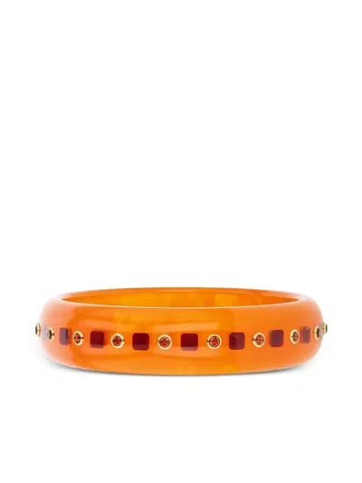 Mark Davis 18k Yellow Gold Citrine Bangle In Brown