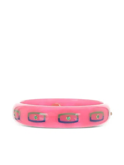 Mark Davis 18k Yellow Gold Garnet Bangle In Pink