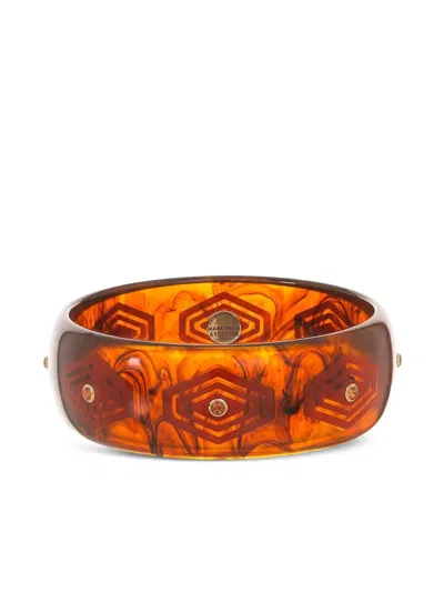 Mark Davis 18k Yellow Gold Geometric Citrine Bangle In Brown