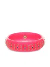 Mark Davis 18k Yellow Gold Multi-stone Bakelite Bangle Bracelet In Pink