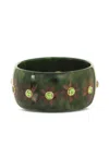 Mark Davis 18k Yellow Gold Peridot Flower Bangle In Brown