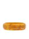 Mark Davis 18k Yellow Gold Quartz And Garnet Bangle In Orange