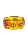 Mark Davis 18k Yellow Gold Sapphire Bakelite Bangle Bracelet In Yellow