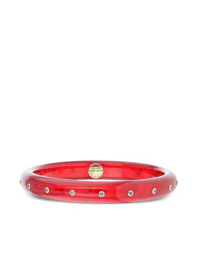 Mark Davis 18k Yellow Gold Sapphire Bangle In Red