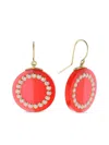 Mark Davis 18k Yellow Gold Sapphire Earrings In Red