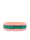 Mark Davis 18k Yellow Gold Tsavorite Bakelite Bangle In Multi