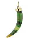 Mark Davis 18k Yellow Gold Tusk Bakelite Pendant Charm In Brown