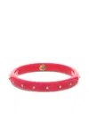 Mark Davis 18k Yellow Gold White Topaz Bakelite Bangle In Red
