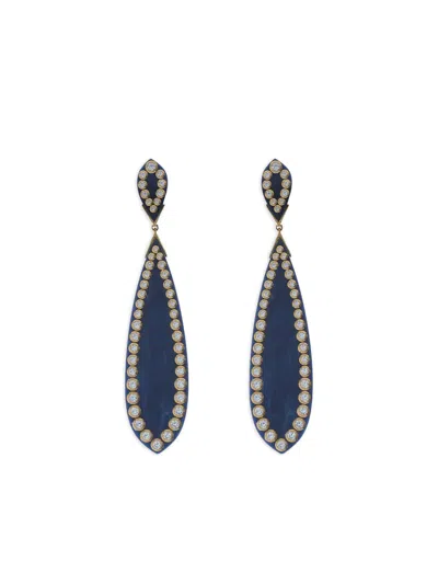 Mark Davis Bakelite Drop Earrings In Blue