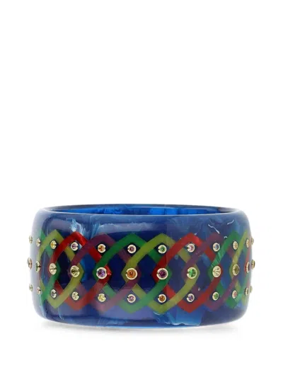 Mark Davis Lattice Multi Gems Bangle In Brown