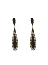 Mark Davis White Sapphire Bakelite Drop Earrings In Black