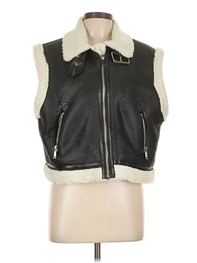 Pre-owned Mark Edwards Faux Fur Vest In Black