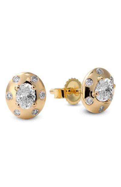 Mark Henry Aurum Petite Oval Stud Earrings In Silver