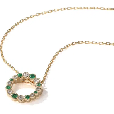 Mark Henry Bubbly Diamond & Emerald Pendant Necklace In Green
