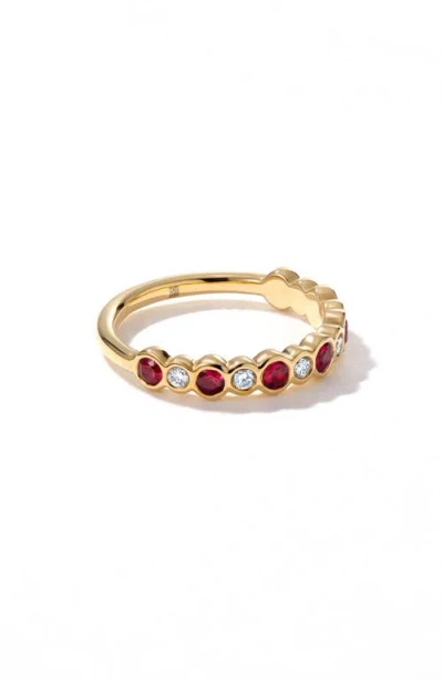 Mark Henry Bubbly Ruby & Diamond Ring In Red