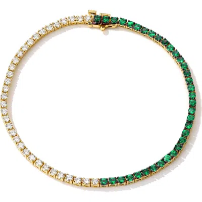 Mark Henry Emerald & Diamond Tennis Bracelet In Green