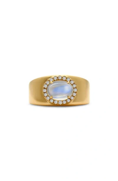 Mark Henry Heirloomed Oval Sapphire & Diamond Cigar Band Ring In Blue