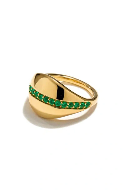 Mark Henry Saturn Emerald Ring In Gold