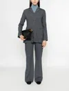 Mark Kenly Domino Tan Button-fly Trousers In Gray