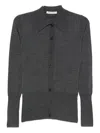 Mark Kenly Domino Tan Button-front Collared Cardigan In Gray