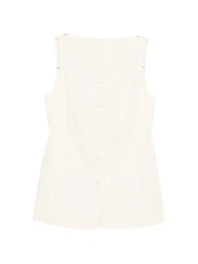 Mark Kenly Domino Tan Buttoned Waistcoat In Neutral