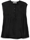 Mark Kenly Domino Tan Cocoon Blouse In Black