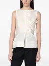 Mark Kenly Domino Tan Tami Atelier Silk-wool Twill Top In White